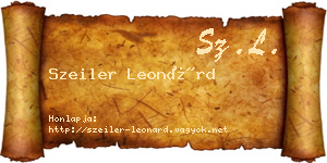 Szeiler Leonárd névjegykártya