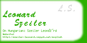 leonard szeiler business card
